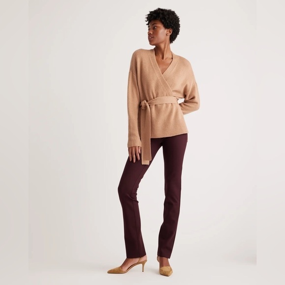 NWT small quince straight leg pants burgundy - Picture 3 of 16